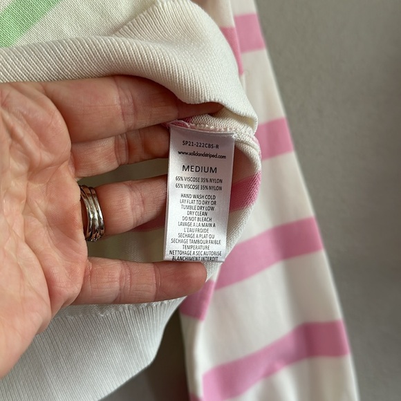 NWT Solid & Striped The Mackenzie Pullover Sweater Pink/White/Green/Blue Medium - Picture 8 of 12